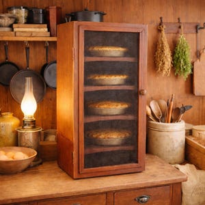 Armario de estilo rústico vintage / Despensa de 63,5 cm de altura / Armario de pared rústico
