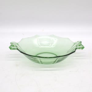 URANIUM GLASS DISH | Green Depression Glass | Black Light Glow Bowl | Vintage Candy bowl | Gothic Halloween Decor |  1940s kitchen
