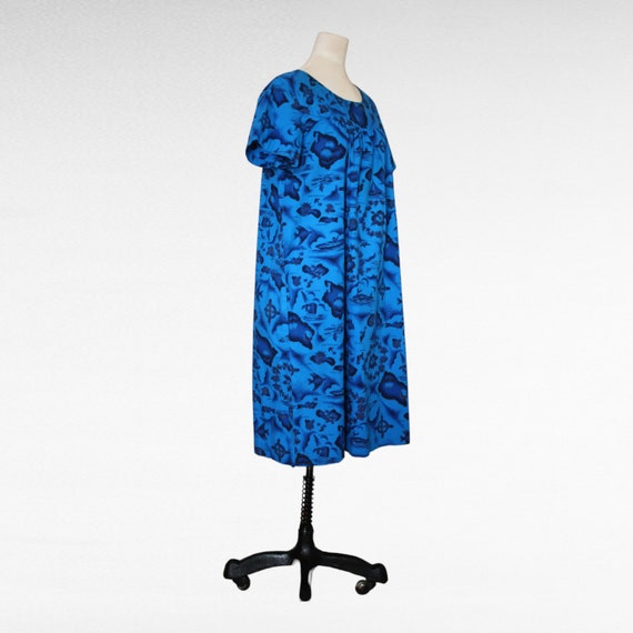 Vintage Coastal Hawaiian Kaftan | Blue Sundress |… - image 5