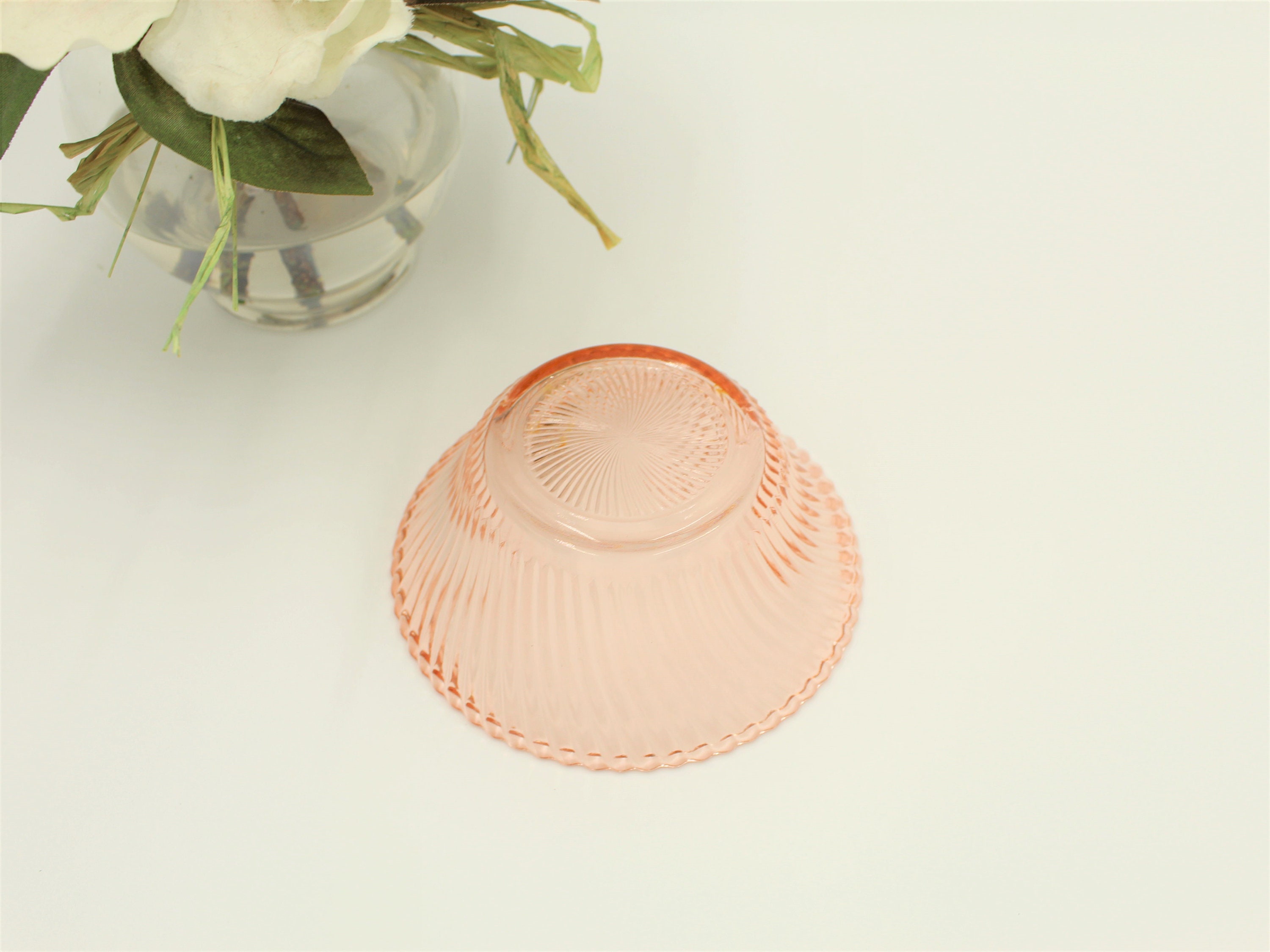 PINK DEPRESSION GLASS Ice Cream Dish Pink Dessert Bowl Glass Etsy