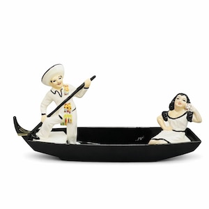 Vintage Gondola Figural Planter | Venetian Novelty Dish | Hollywood Glam