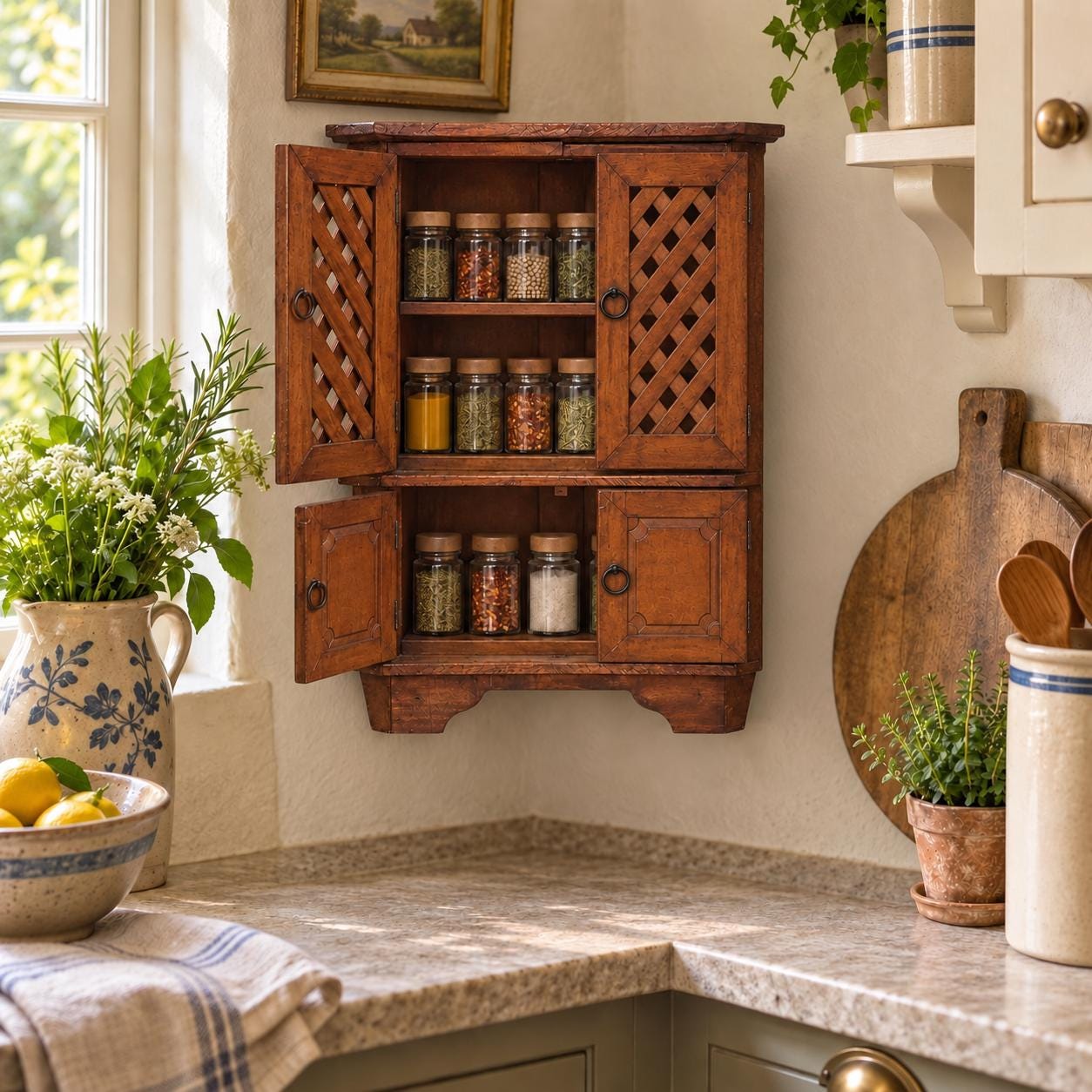Antique Corner Curio Cabinet - Etsy