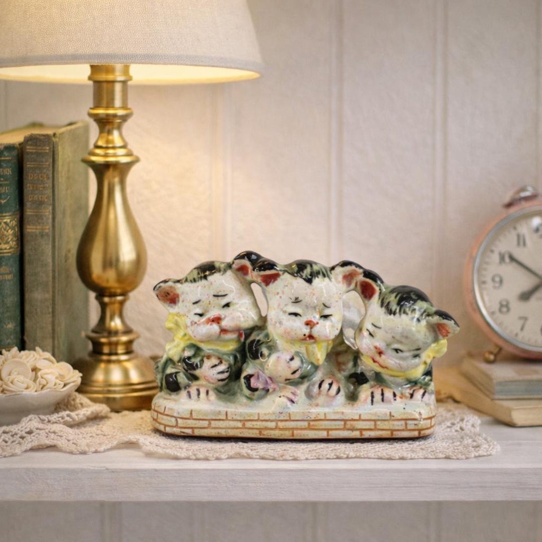 Vintage Three Little Kittens Figurine | Spring Decor | New Baby ...