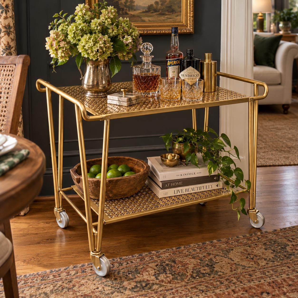 Vintage Metal Tea Cart - Etsy