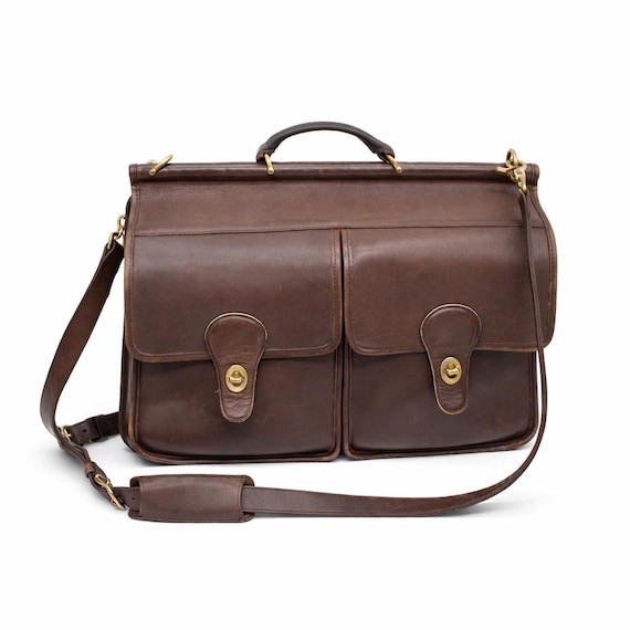 Vintage Coach Computer Bag | 1990's Large Messenger Bag | Luxury