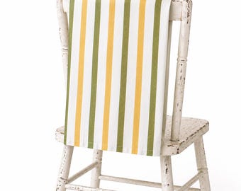 Sábana plana individual vintage / Ropa de cama verde y dorada / Estilo rústico campestre