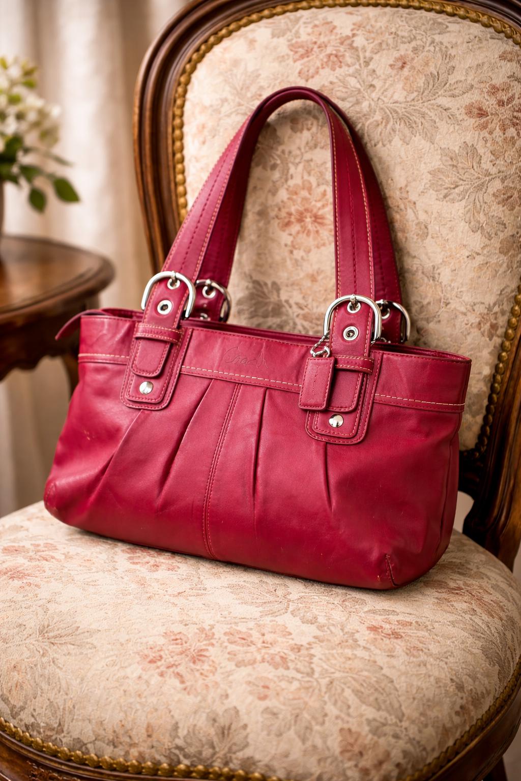 Red Vintage Soho Coach Bag - Etsy