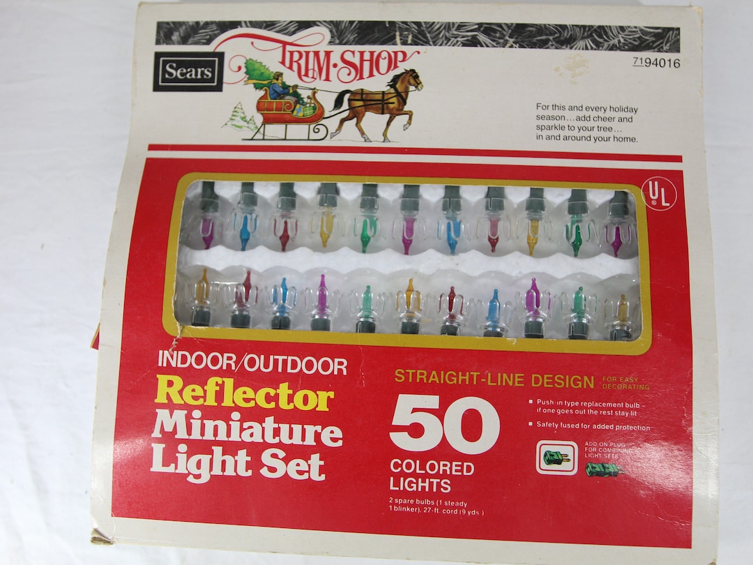 1970's SEARS CHRISTMAS LIGHTS Set of 50 Mini Colored Etsy