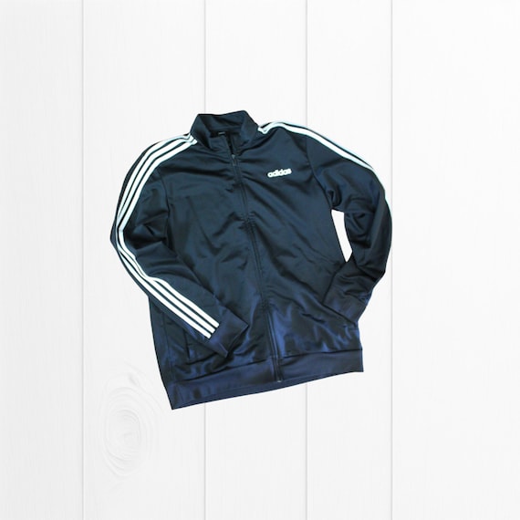 Y2K ADIDAS LEISUREWEAR JACKET 3 Stripe Black and White Nylon Track Jacket Circa 2001 Size Large Workout Jacket Etsy Israel
