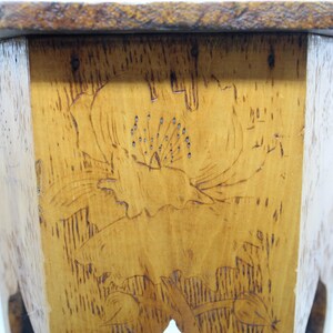 Antique ARTS & CRAFTS Keyhole Hibiscus Side Table Plant Stand Wood ...