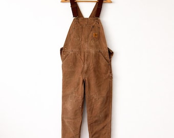 Vintage 90s Carhartt Tan Insulated Coveralls - 46 Short | Cotton