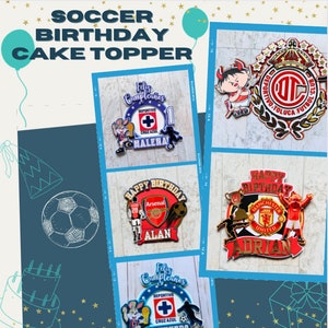 Soccer CakeTopper|Cruz Azul|Toluca FC| Futbol mexicano|Liga MX|Birthday Cake topper|Soccer cake decor|Decoracion para pastel| America|Chivas