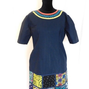 Jeans gown mixed with ankara styles on sale