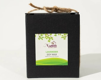 Lavendar Scented, Soy Wax Candle, Hand-Poured Candle, Natural Scents, Glass Jar Candle with Lid, Perfect for Gifting and Home Use