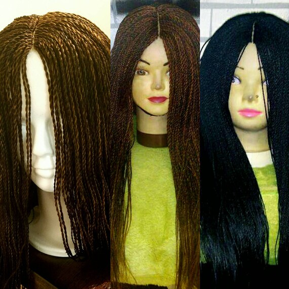 Braided Twist Front Lace Wig Hair Wig Million Braid Wig Etsy
