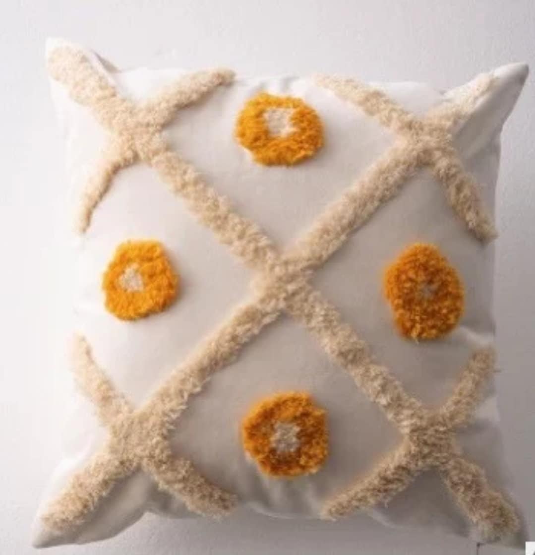 Orange - Set of 2 Bagh Block Print Cotton Pillow Covers 07