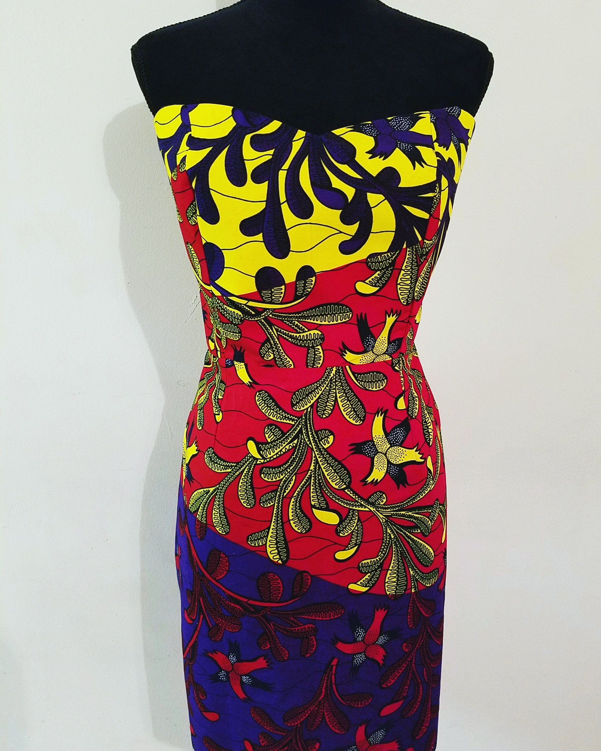 African Print Dress Ankara Casual Short 