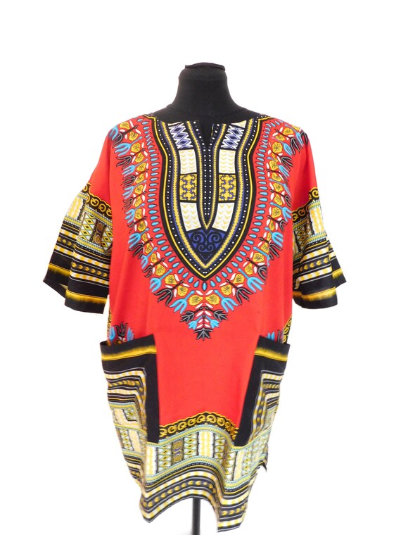 red dashiki dress