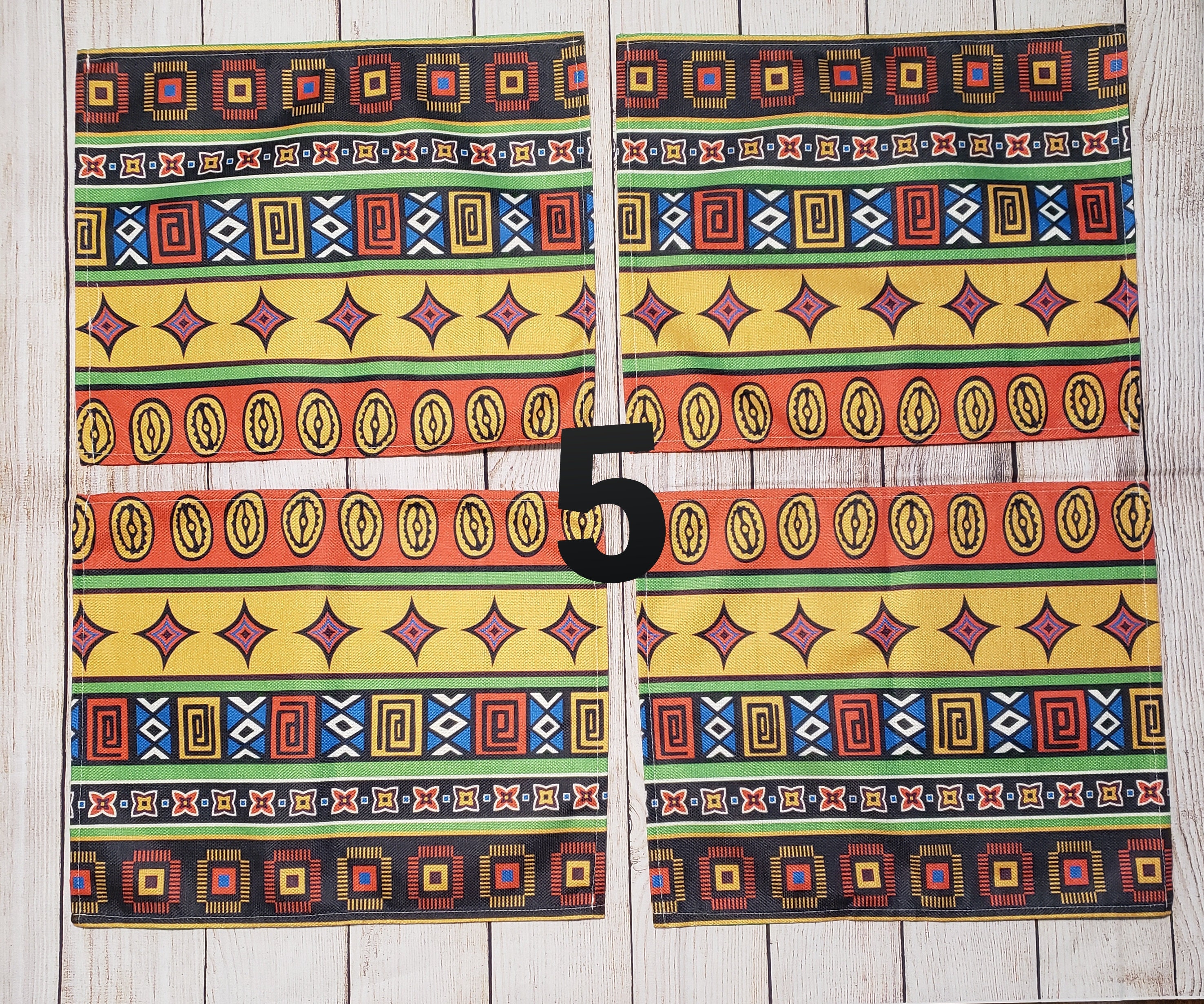 Set of 4 Table Mat, African Print Table Mat, Table Mat, Rectangle Table ...