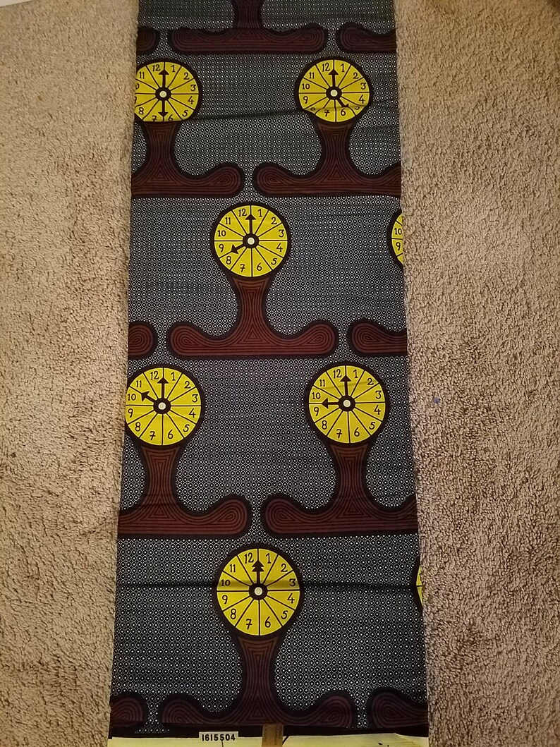 Dutch Wax African print Clock print Ankara fabric