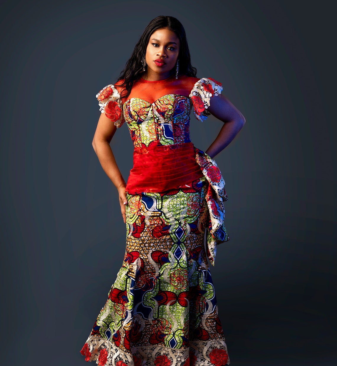 African Print Dress Ankara Corset Dress Ankara Long Dress - Etsy