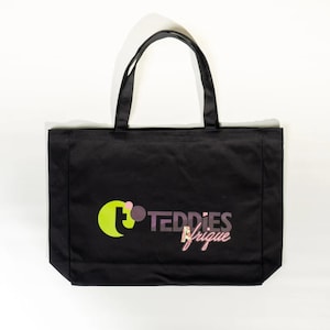 Black Teddie&#39;s Afrique Branded Reusable Shopping Bag, Grocery Shopping Gift Tote, Sustainable Shopping Bag, Eco-Friendly Tote Bag