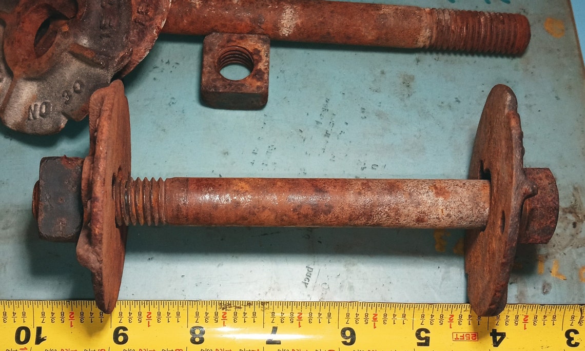 SUPER RARE SQUARE nut Antique 5/8 cast iron complete bolt Etsy