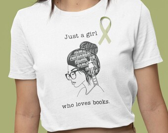T-shirt bibliophile : t-shirt graphique fille livresque, juste une fille qui aime les livres