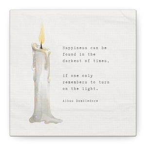 HP Quote Art, Nursery Art, Wizard Wall Art, Kids Room Decor, Classroom Wall Art, Happiness Can Be Found If Remember To Turn On The Light