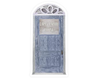 Emma M Lion Lapis Lazuli House Door Sticker - Bookish Gift