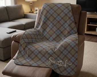 Sassenach Tartan Fleece Blanket, Outlander Gift