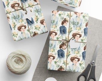 Emma M Lion Wrapping Paper: Literary Gift Wrap, Beth Brower Book Lover