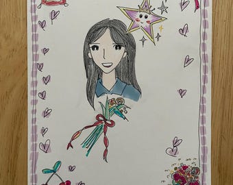 Custom Portrait Illustration From Photo-Hand-Drawn Portrait Illustration-Custom Artwork-Personalised Gift, Storybook Style Art