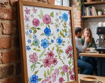Original Watercolor Floral Painting | Hand Drawn Botanical Wildflower Art (180x240mm)