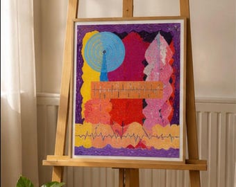 Heartbeat Series Oil Pastel Painting | Contemporary Abstract Canvas Art