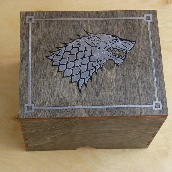 House Stark Direwolf Stash Box with rolling tray