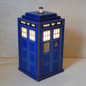 Wood Police Box Lamp