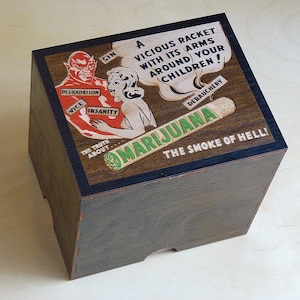 Reefer Madness 2 Jar Stash box with Rolling Tray