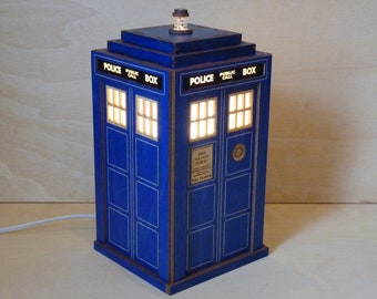 Wood Police Box Lamp