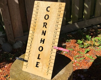 Wooden Cornhole Tabletop Scoreboard - Customize with your Logo or Text