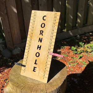 Wooden Cornhole Tabletop Scoreboard - Customize with your Logo or Text