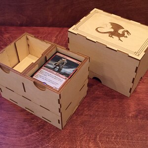 Custom Wooden 200 Card Deck and Dice Box image 3