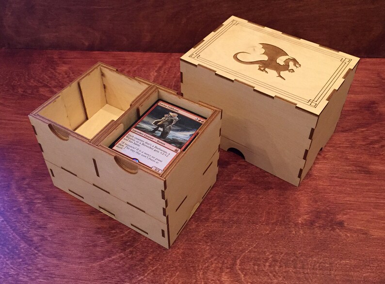 Custom Wooden 200 Card Deck and Dice Box image 3