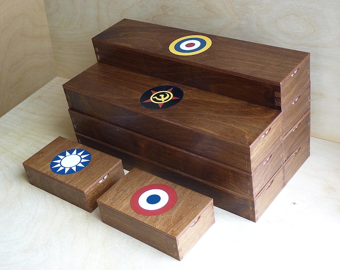 Set of 9 WWII Game Boxes for Tokens, Vehicles and Troops