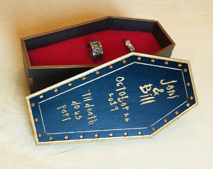 Coffin Ring Box with Custom Top