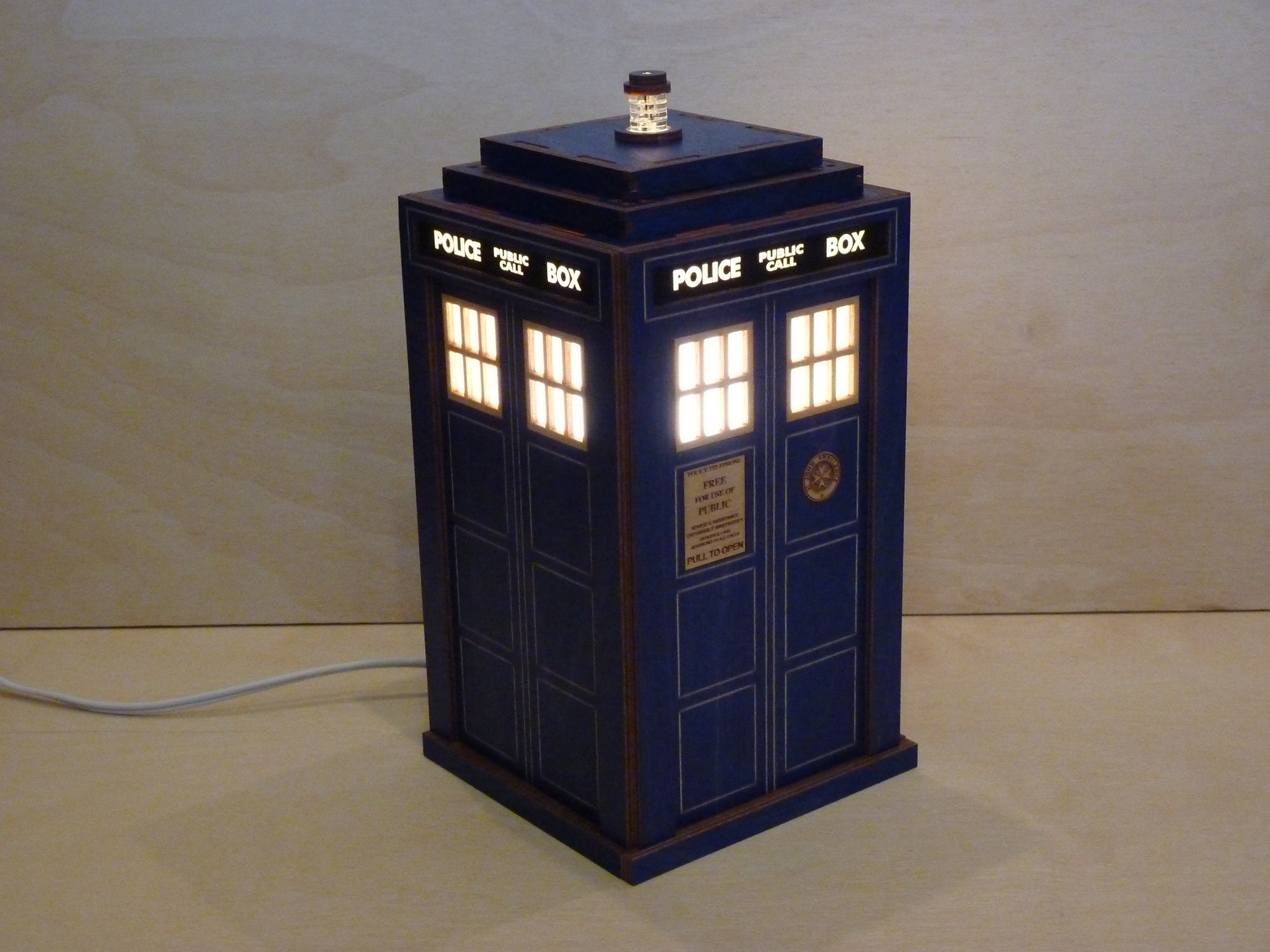 Wooden Police Box Lamp