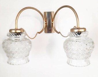 Pair of vintage double wall lights. French vintage.