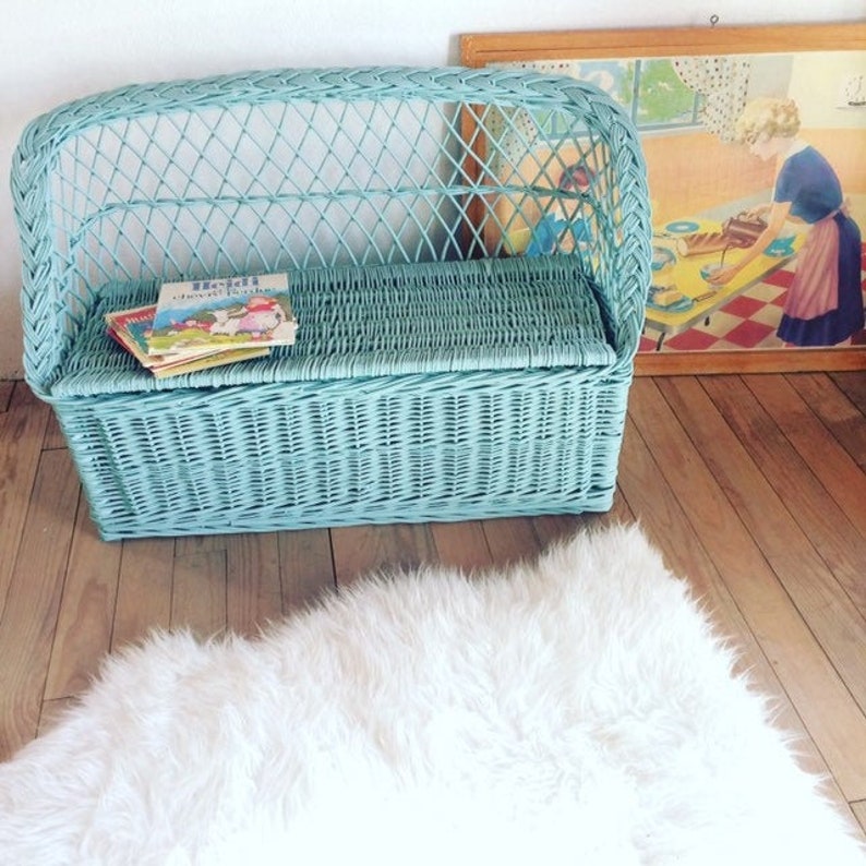 rattan toy chest