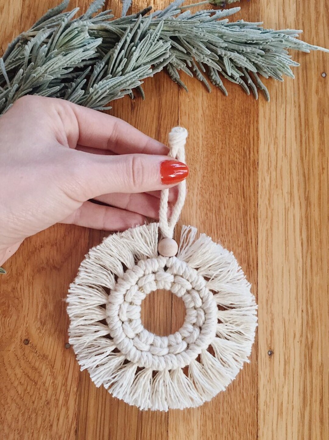 Macrame Ornament / Macrame Charm / Boho Ornament / Rearview Mirror ...