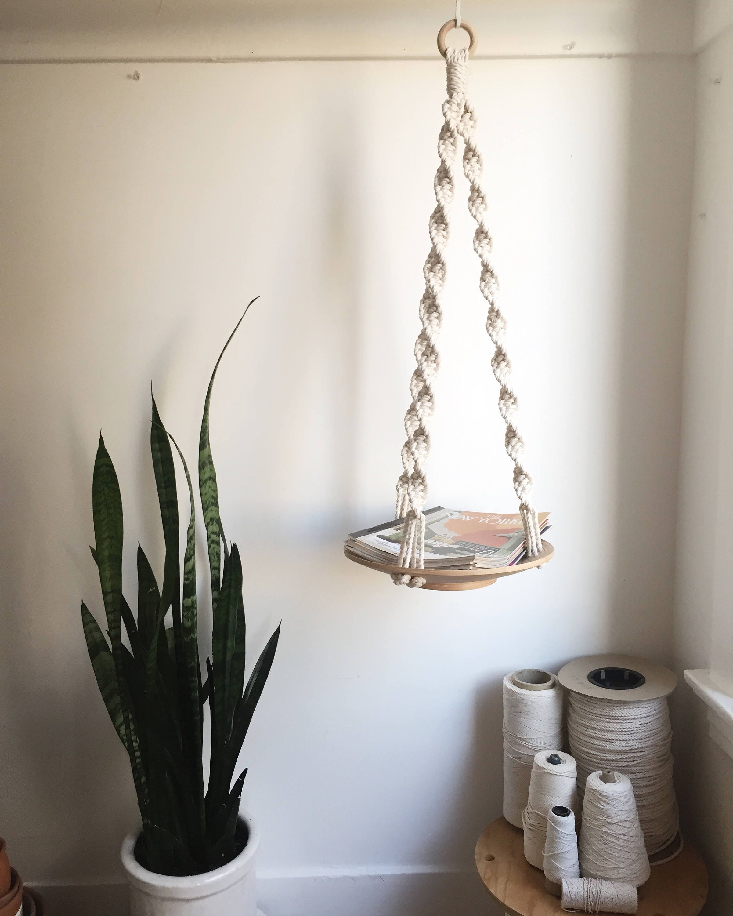 Macramé Hanging Bowl / Plant Hanger / Hanging Basket / Key - Etsy